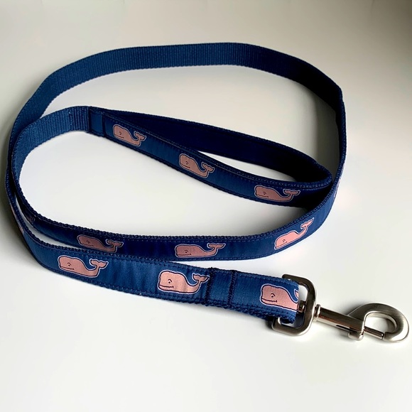 Vineyard Vines for Target dog leash. Pink whale pattern.